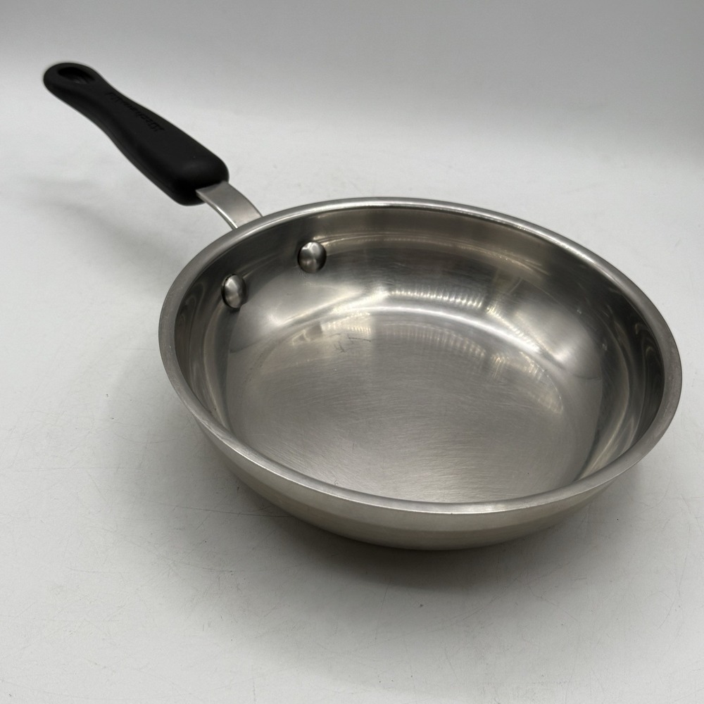 Kitchen Aid 8" Saute Fry Pan TQQ01 Stainless Steel Bonded Made In The USA NO LID